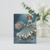 Wanda en een kogelvis briefkaart (Staand voorkant)