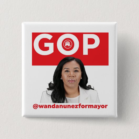 Wanda Nunez voor burgemeester Vierkante Button 5,1 Cm (Voorkant)