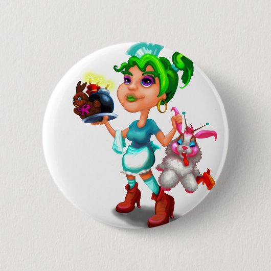 WANDA the COSMIC WAITRESS Ronde Button 5,7 Cm (Voorkant)