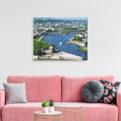 Wandbild deutsches Eck in Koblenz Canvas Afdruk (Insitu (Woonkamer))