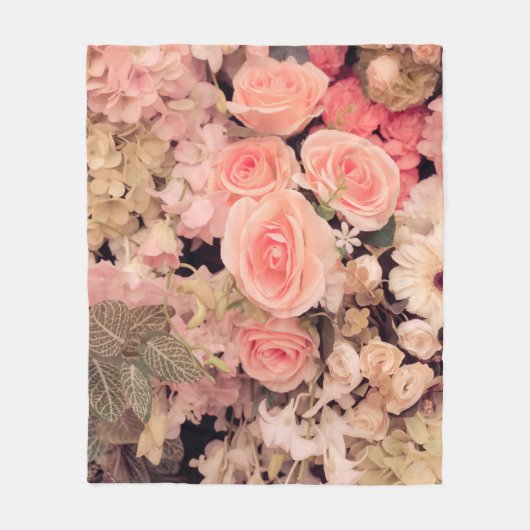Wandbloemen retro textuur - filter met  effect fleece deken (Voorkant)