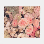 Wandbloemen retro textuur - filter met  effect fleece deken (Voorkant (Horizontaal))