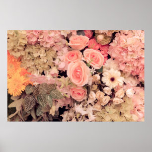 Wandbloemen retro textuur - filter met  effect poster