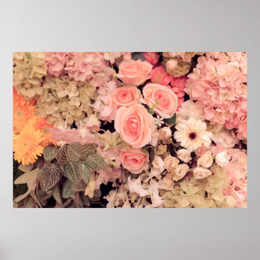 Wandbloemen retro textuur - filter met effect poster (Voorkant)