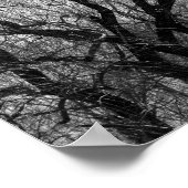 Wandbomen zwart en wit, zilhouette poster (Hoek)