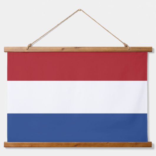Wandbouw met vlag van Nederland Hangend Wandkleed (Voorkant)