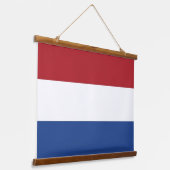 Wandbouw met vlag van Nederland Hangend Wandkleed (Gebogen)