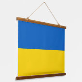 Wandbouw met vlag van Oekraïne Hangend Wandkleed (Gebogen)