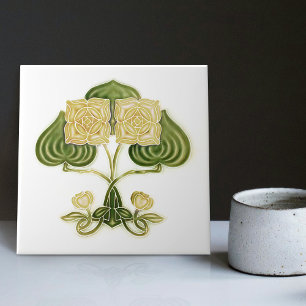 Wanddecoratie Art Nouveau Vintage Antiek Peranakan Tegeltje