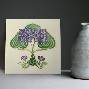 Wanddecoratie Art Nouveau Vintage Antiek Peranakan Tegeltje
