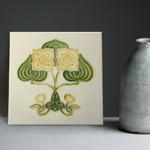 Wanddecoratie Art Nouveau Vintage Antiek Peranakan Tegeltje