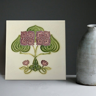 Wanddecoratie Art Nouveau Vintage Antiek Peranakan Tegeltje