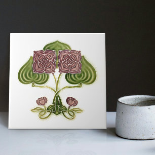 Wanddecoratie Art Nouveau Vintage Antiek Peranakan Tegeltje