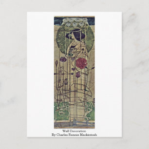wanddecoratie door Charles Rennie Mackintosh Briefkaart