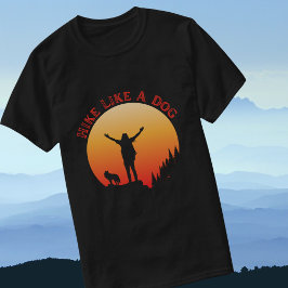 Wandel Als Een Hond Wandelende Hond Rood Oranje T-shirt
