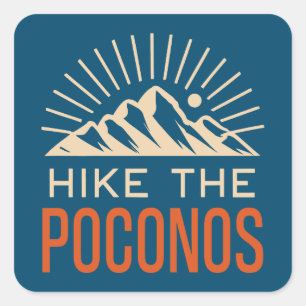 Wandel de Poconos Sunburst Vierkante Sticker