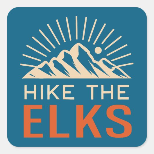 Wandel door de Elk Mountains Sunburst Vierkante Sticker (Voorkant)