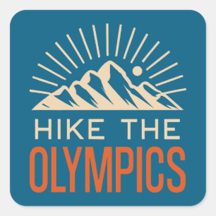 Wandel door de Olympische bergen Washington Sunbur Vierkante Sticker