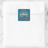 Wandel door de Tetons Sunburst Vierkante Sticker (Tas)