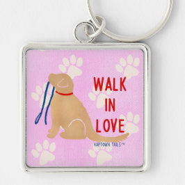 Wandel in liefde Gouden Retriever Hond Roze Magnee Sleutelhanger