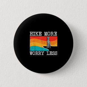Wandel meer, maak je minder zorgen, blauwe merle d ronde button 5,7 cm