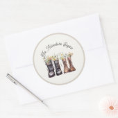 Wandel schoenen voor het avontuur begint ronde sticker (Envelop)