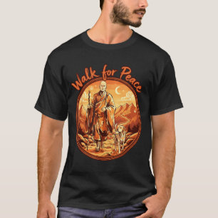 Wandel voor vrede Boeddhistische monnik en Labrado T-shirt
