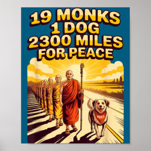 Wandel voor vrede Boeddhistische monniken Illustra Poster