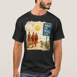 Wandel voor Vredesmonniken Met Aloka T-shirt