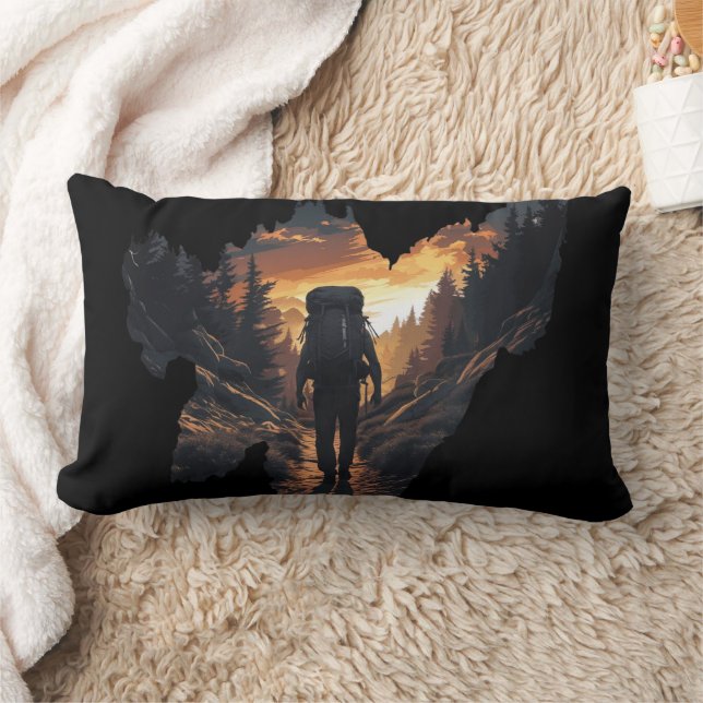 Wandelaar Adventure Lumbar Pillow – Natuur Explore Kussen (Deken)