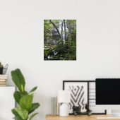 Wandelaar bewondert Falls Branch Falls Poster (Thuiskantoor)