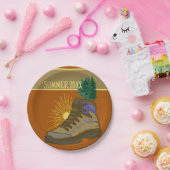 Wandelaar gepersonaliseerde camping picknick papieren bordje (Feest)