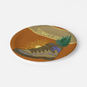 Wandelaar gepersonaliseerde camping picknick papieren bordje (Gekanteld)