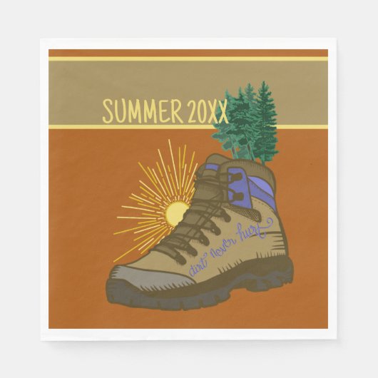 Wandelaar gepersonaliseerde camping picknick servet (Voorkant)