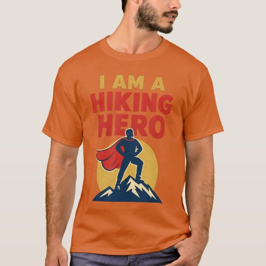 Wandelaar Held Comic Berg Avontuur Ontwerp grappig T-shirt (Voorkant)