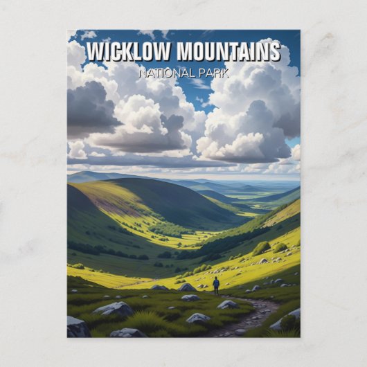 Wandelaar in Wicklow Mountains National Park Ierla Briefkaart (Voorkant)