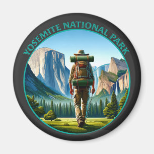 Wandelaar in Yosemite National Park Magneet