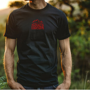 Wandelaar kampeer humor zwart rood t-shirt