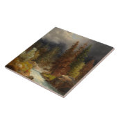 Wandelaar Naast een rivier in een Duits bos Tegeltje (Zijkant)