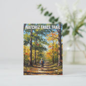 Wandelaar op Natchez Trace Trail Briefkaart (Staand voorkant)