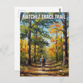 Wandelaar op Natchez Trace Trail Briefkaart (Voorkant / Achterkant)