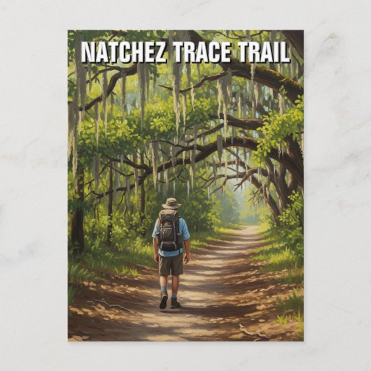 Wandelaar op Natchez Trace Trail Briefkaart (Voorkant)