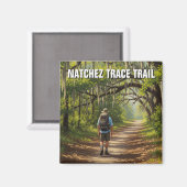 Wandelaar op Natchez Trace Trail Magneet (Voorkant / Achterkant)