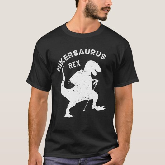 Wandelaar Saurus Rex Dinosaurus Rex Wandelen Campi T-shirt (Voorkant)
