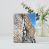 wandelaar via ferrata briefkaart (Staand voorkant)