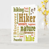 Wandelaar Wandelen Word Cloud Gevouwen Wenskaart Kaart (Gele Bloem)