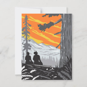 Wandelaars in Jedediah Smith Redwoods State Park W Briefkaart