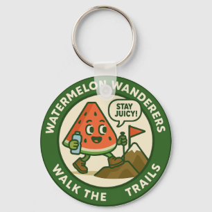Wandelaars van Watermeloen Wandelen Over De Paden Sleutelhanger