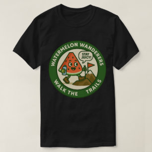 Wandelaars van Watermeloen Wandelen Over De Paden T-shirt