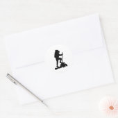 Wandelaarsilhouet Ronde Sticker (Envelop)